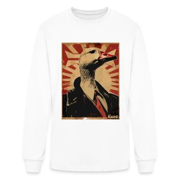 Power Goose in Suit – Propaganda Style - Men's Long Sleeve T-Shirt - white - Front