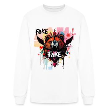Fake Romance Bear - Men's Long Sleeve T-Shirt - white - Front