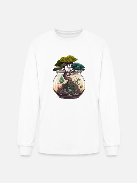 Bonsai Tree Terrarium - Men's Long Sleeve T-Shirt - white