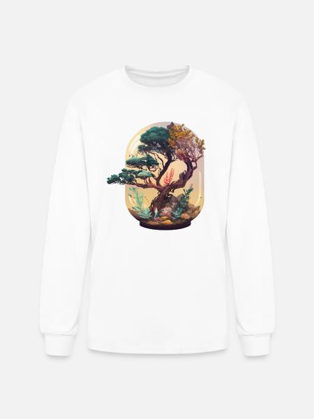 Bonsai Tree Terrarium - Men's Long Sleeve T-Shirt - white