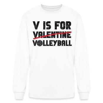 Volleyball Player Team Valentines - Men's Long Sleeve T-Shirt - white - Front