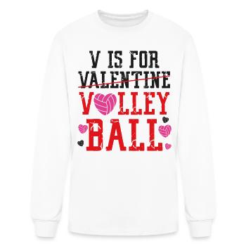 Volleyball Player Team Valentines - Men's Long Sleeve T-Shirt - white - Front
