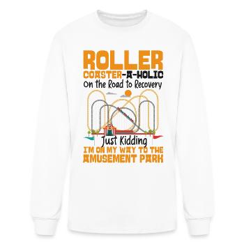 Roller Coaster Roller - Men's Long Sleeve T-Shirt - white - Front