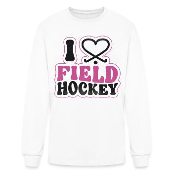 Field Hockey Heart I Love Field - Men's Long Sleeve T-Shirt - white - Front