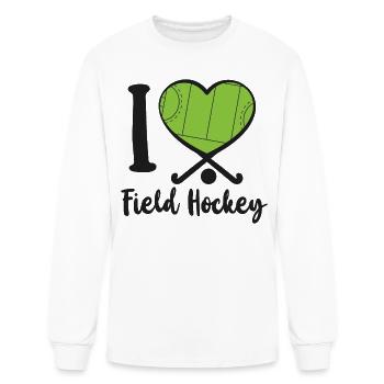 Field Hockey Heart I Love Field - Men's Long Sleeve T-Shirt - white - Front