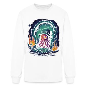 Deep Dark Dungeon Detective Octopus - Men's Long Sleeve T-Shirt - white - Front