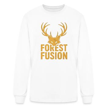 Forest Fusion Deer Embroidery Design - Men's Long Sleeve T-Shirt - white - Front