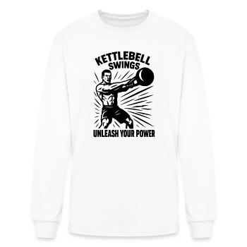 balançoires kettlebell - T-shirt à manches longues Homme - blanc - Devant