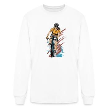 Cyclist in Motion - Men's Long Sleeve T-Shirt - white - Front
