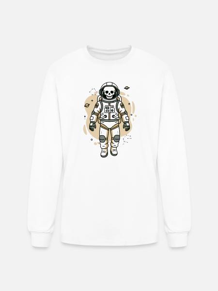 Cosmic Skull Astronaut - Men's Long Sleeve T-Shirt - white