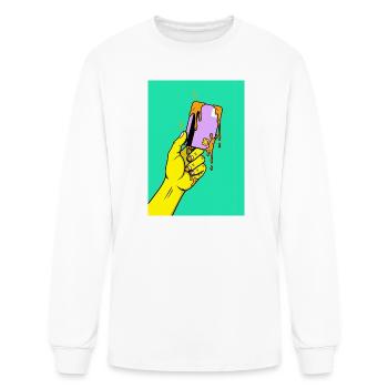 Melting Tech Pop Art Hand - Men's Long Sleeve T-Shirt - white - Front