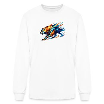 Prism Wolf in Fractal Fur - Men's Long Sleeve T-Shirt - white - Front