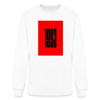 1993 Minimalist Vintage Number T-Shirt | Bold Grap - Men's Long Sleeve T-Shirt - white - Front