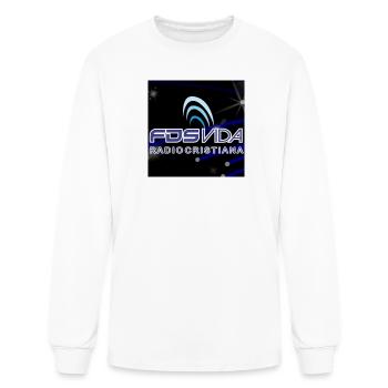 Vida Radio Cristiana Neon Logo - Men's Long Sleeve T-Shirt - white - Front