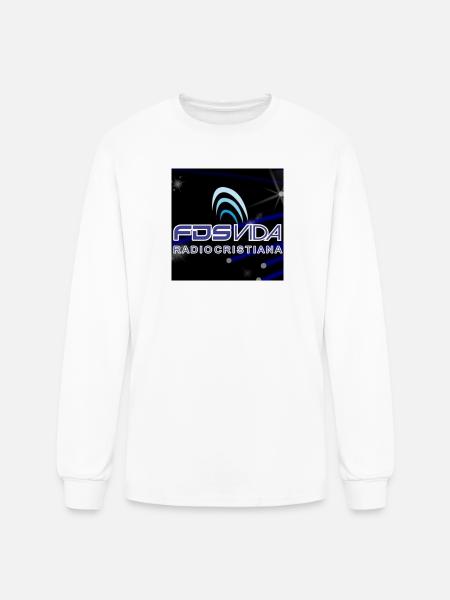Vida Radio Cristiana Neon Logo - Men's Long Sleeve T-Shirt - white