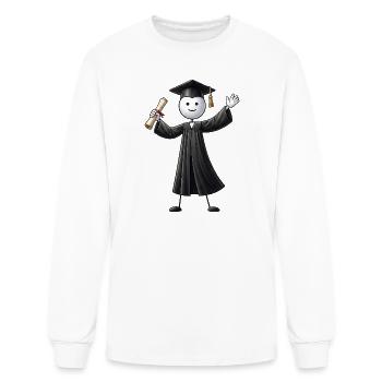 Graduation Mascot in Gown - Men's Long Sleeve T-Shirt - white - Front