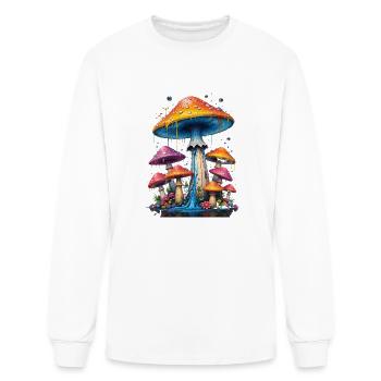 Surreal Vibrant Mushrooms with Water Droplets - Men's Long Sleeve T-Shirt - white - Front