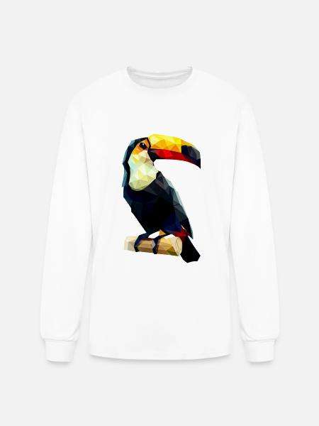 Polygonal Toucan - Men's Long Sleeve T-Shirt - white