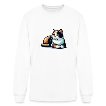 Whimsical, Sleek Cat Graphics - Purrfectly Crafted - Men's Long Sleeve T-Shirt - white - Front