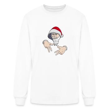 Cool Gangsta Hip Hop Main Rap Père Noël - T-shirt à manches longues Homme - blanc - Devant