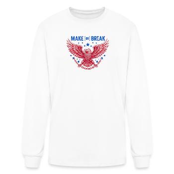Empowering Eagle Chant Graphic - Men's Long Sleeve T-Shirt - white - Front