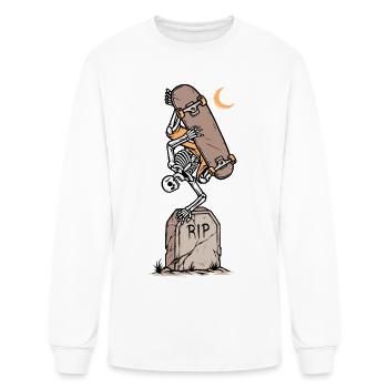 Skeleton Skate Graveyard - Men's Long Sleeve T-Shirt - white - Front