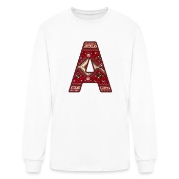 Letter A in Kilim Rug Pattern - Men's Long Sleeve T-Shirt - white - Front