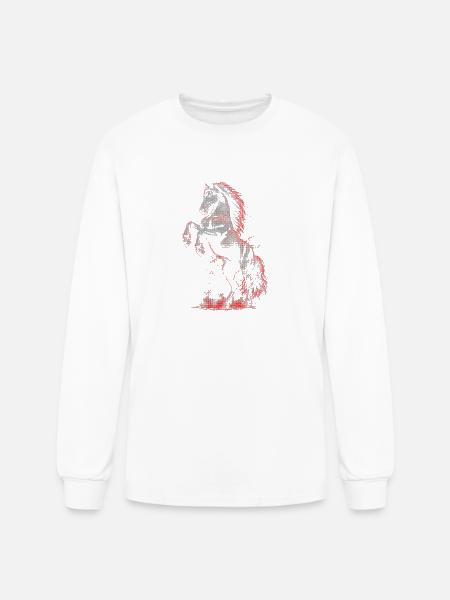 Crimson Blaze Stallion - Men's Long Sleeve T-Shirt - white