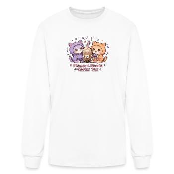 Coffee Duo Cozy Cat 2 Player - Men's Long Sleeve T-Shirt - white - Front