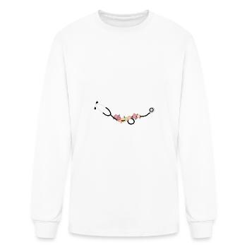 Stethoscope with Flowers - Men's Long Sleeve T-Shirt - white - Front
