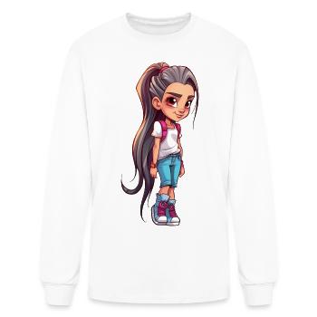 ponytail girl - Men's Long Sleeve T-Shirt - white - Front