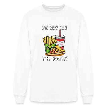I Am Not Fat I Am Foody - Men's Long Sleeve T-Shirt - white - Front