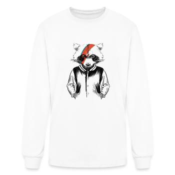 Raccoon Rock - Men's Long Sleeve T-Shirt - white - Front