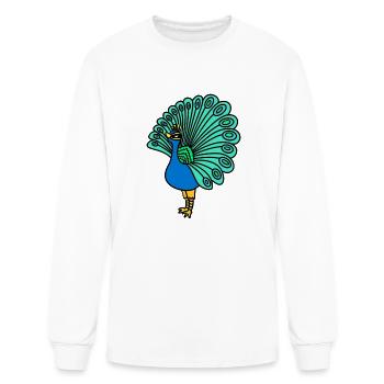 Cute Cartoon Peacock - Men's Long Sleeve T-Shirt - white - Front