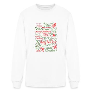 Merry Christmas Collage - Men's Long Sleeve T-Shirt - white - Front