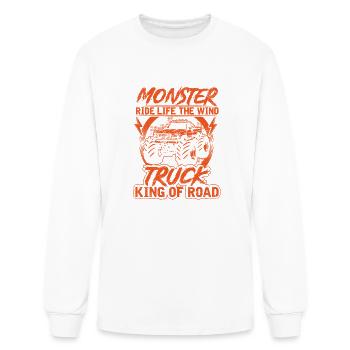 Monster Ride Life The Wind Truck King Of Road - Men's Long Sleeve T-Shirt - white - Front