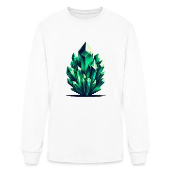 Emerald Crystal Fragments - Men's Long Sleeve T-Shirt - white - Front