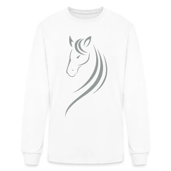 HORSE HEAD - Men's Long Sleeve T-Shirt - white - Front