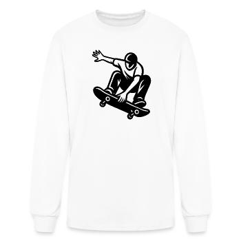 Skater Silhouette in Motion - Men's Long Sleeve T-Shirt - white - Front