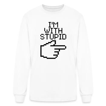 I'm With Stupid Computer Nerd Joke - Men's Long Sleeve T-Shirt - white - Front