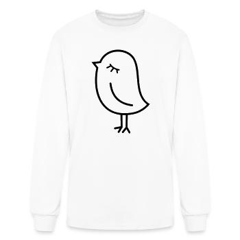 Cute Sparrow Chick – Tweeting Birdie - Men's Long Sleeve T-Shirt - white - Front