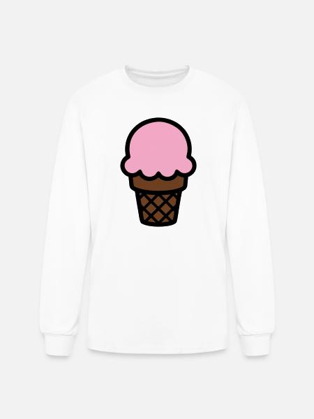 Ice Cream Cone Icon - Men's Long Sleeve T-Shirt - white