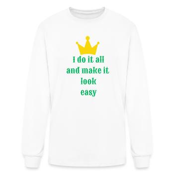 T-shirt de citation de la Couronne de confiance - T-shirt à manches longues Homme - blanc - Devant