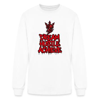 Dream Hustle Achieve Graffiti - Men's Long Sleeve T-Shirt - white - Front