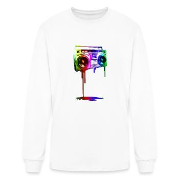 Melting Boombox (digital rainbow color) - Men's Long Sleeve T-Shirt - white - Front
