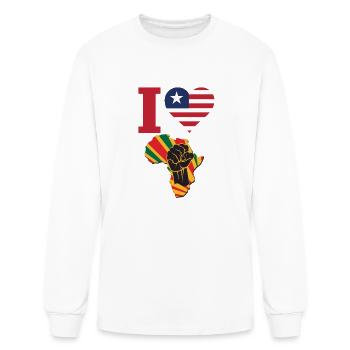 Liberia Black Power - Men's Long Sleeve T-Shirt - white - Front