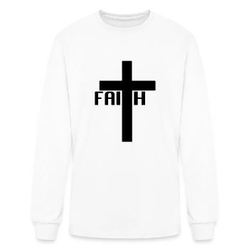 FAITH cross - Men's Long Sleeve T-Shirt - white - Front