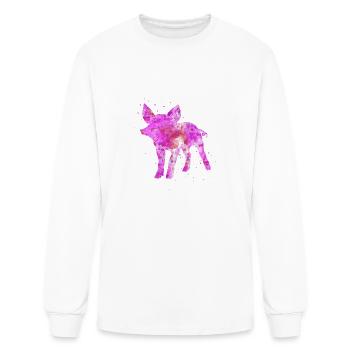 Pig, watercolor pig, pig - Men's Long Sleeve T-Shirt - white - Front