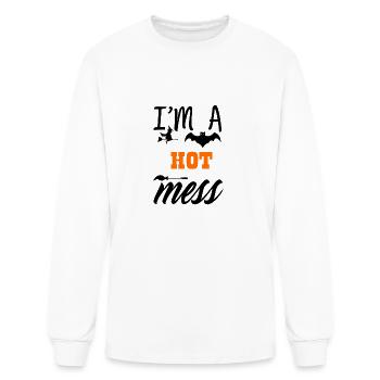 IM A HOT MESS - Men's Long Sleeve T-Shirt - white - Front