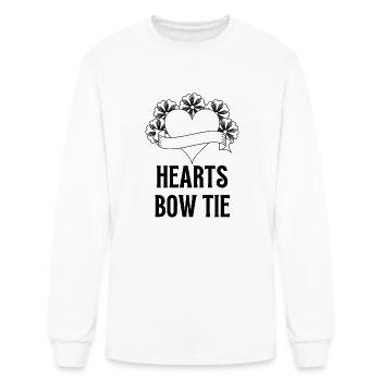 Hearts Bow Tie - Men's Long Sleeve T-Shirt - white - Front